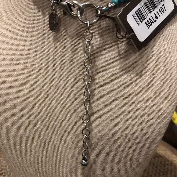 TRESKA Modern Abstract Multicolor MultiMedia Y Drop Necklace - Picture 4 of 9